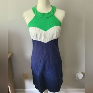 Trina Turk Seagull Colorblock Halter Dress  Size 6